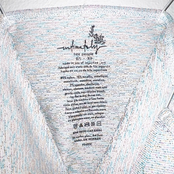 Intimately free people gray and rainbow speckled skinny strap brami crop tank - Picture 5 of 8